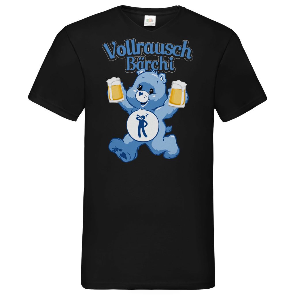 Vollrausch Bärchi - Glücksbärchi - Herren V-Neck Shirt Black