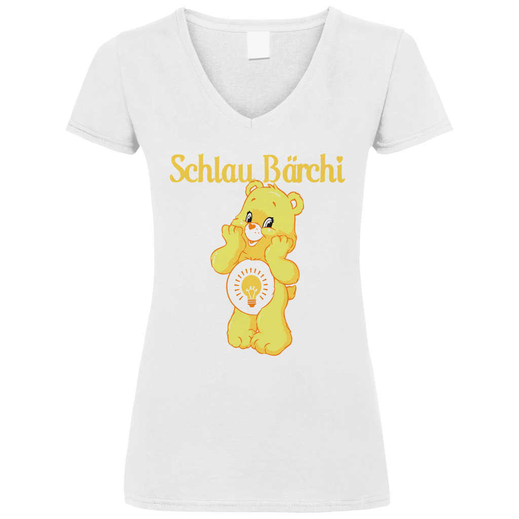 Schlau Bärchi - Glücksbärchi - V-Neck Damenshirt