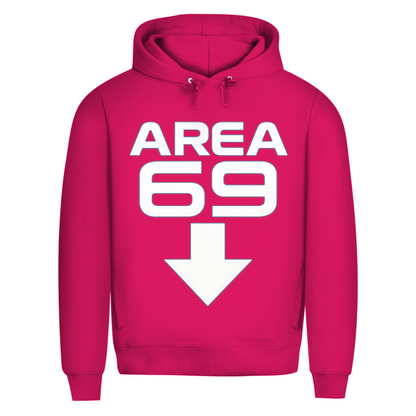 Herren Premium Bio Hoodie Area 69 Magenta Pink