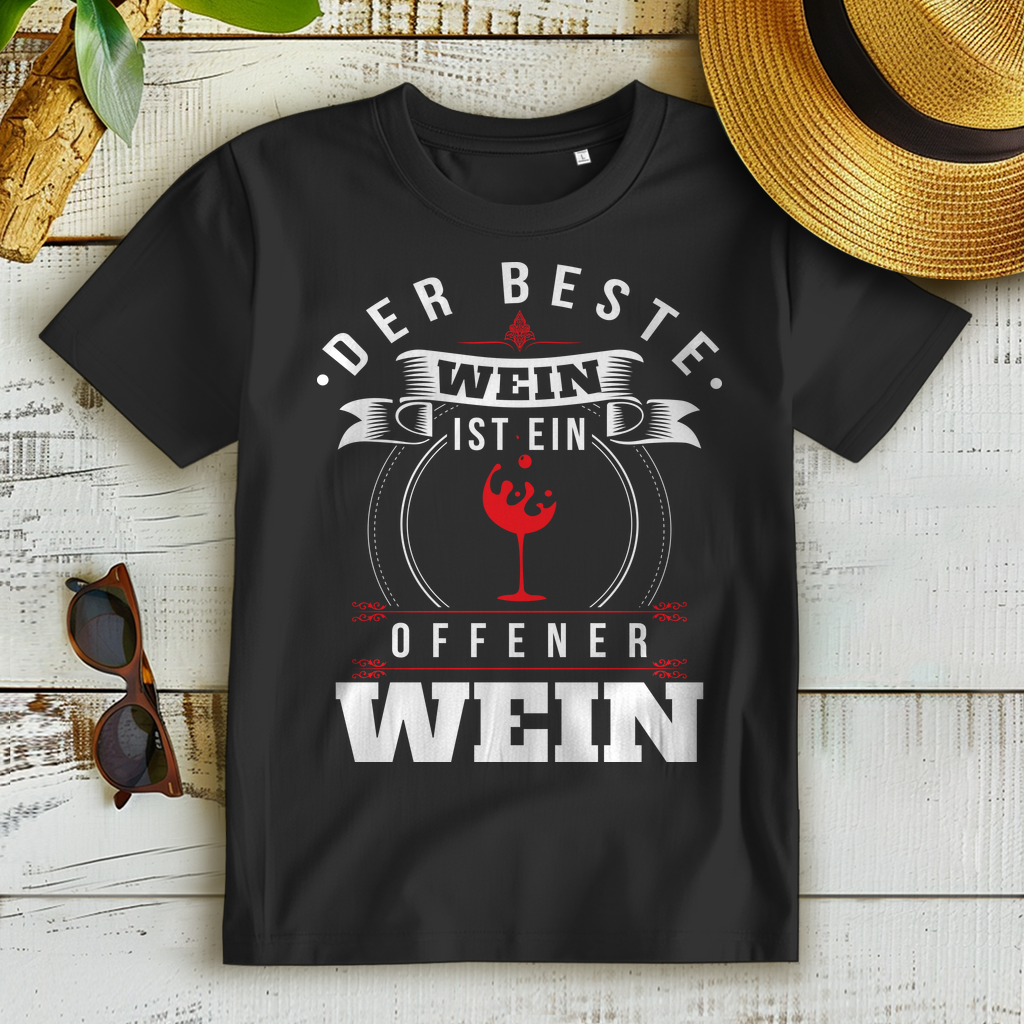 Der beste Wein ist ein offener Wein – Damen T-Shirt für Weintrinkerinnen
