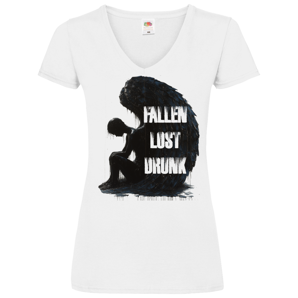 Fallen Lost Drunk Angel - V-Neck Damenshirt