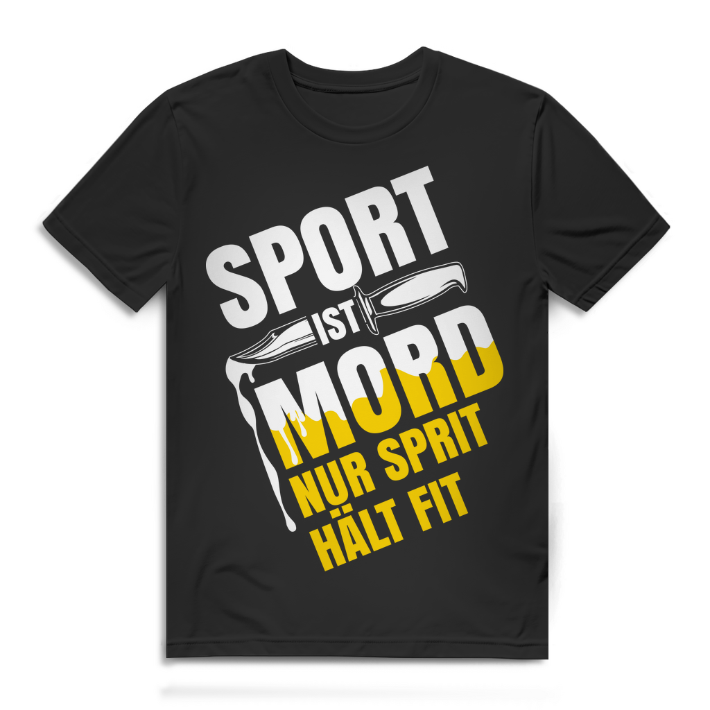 Männer Funshirt – Nur Sprit hält fit – Witziges Bier T-Shirt Black