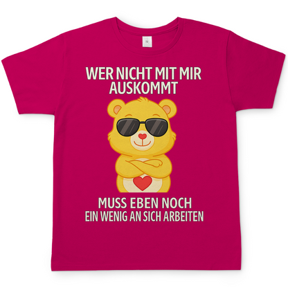 Herren T-Shirt Glücksbärchi Bär – Wer nicht mit mir auskommt Spruch Sorbet