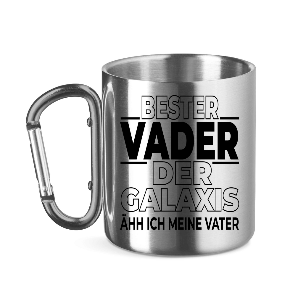 Bester Vader der Galaxis ähh ich meine Vater - Edelstahltasse mit Karabinergriff Silver 11 oz.