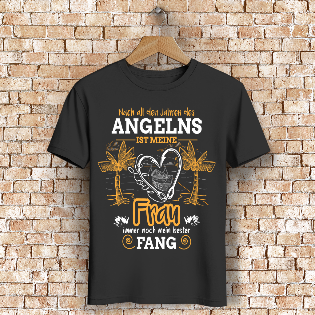 Angel T-Shirt Männer – Frau ist bester Fang – Geschenk für Ehemann