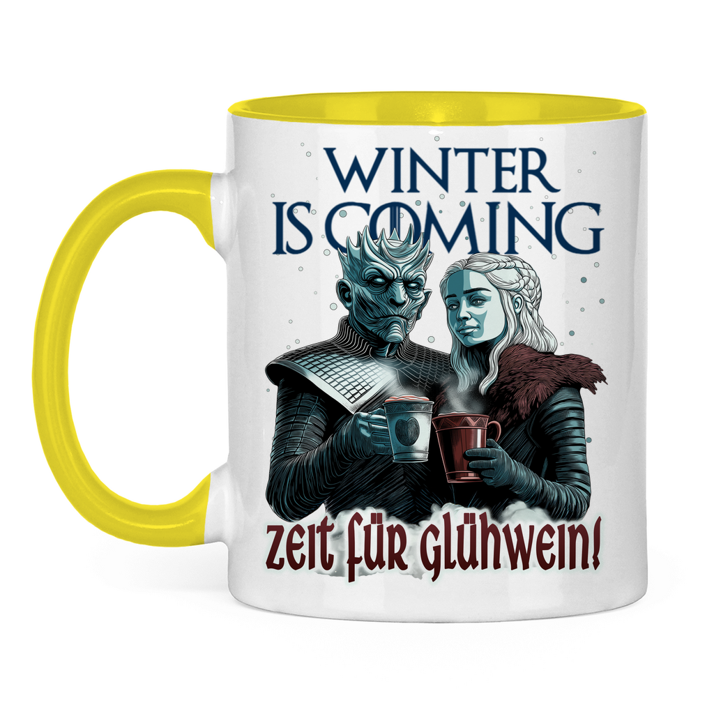 Winter is coming - Zeit für Glühwein - Tasse zweifarbig