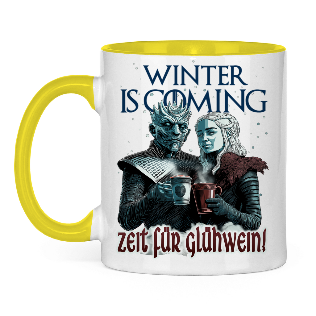 Winter is coming - Zeit für Glühwein - Tasse zweifarbig Yellow