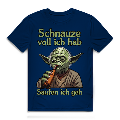 Herren Premium Bio T-Shirt Yoda Schnauze Voll Ich Hab Saufen Ich Geh Navy