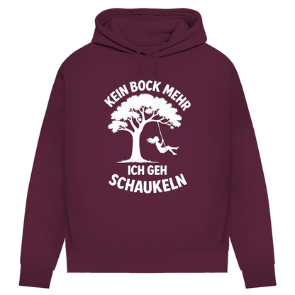 Damen Premium Bio Hoodie Kein Bock Mehr Ich Geh Schaukeln Burgundy