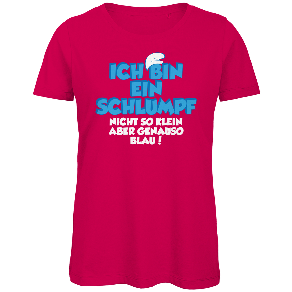 Ich bin ein Schlumpf nicht so klein aber genauso blau - Damen Premium Bio T-Shirt Fuchsia