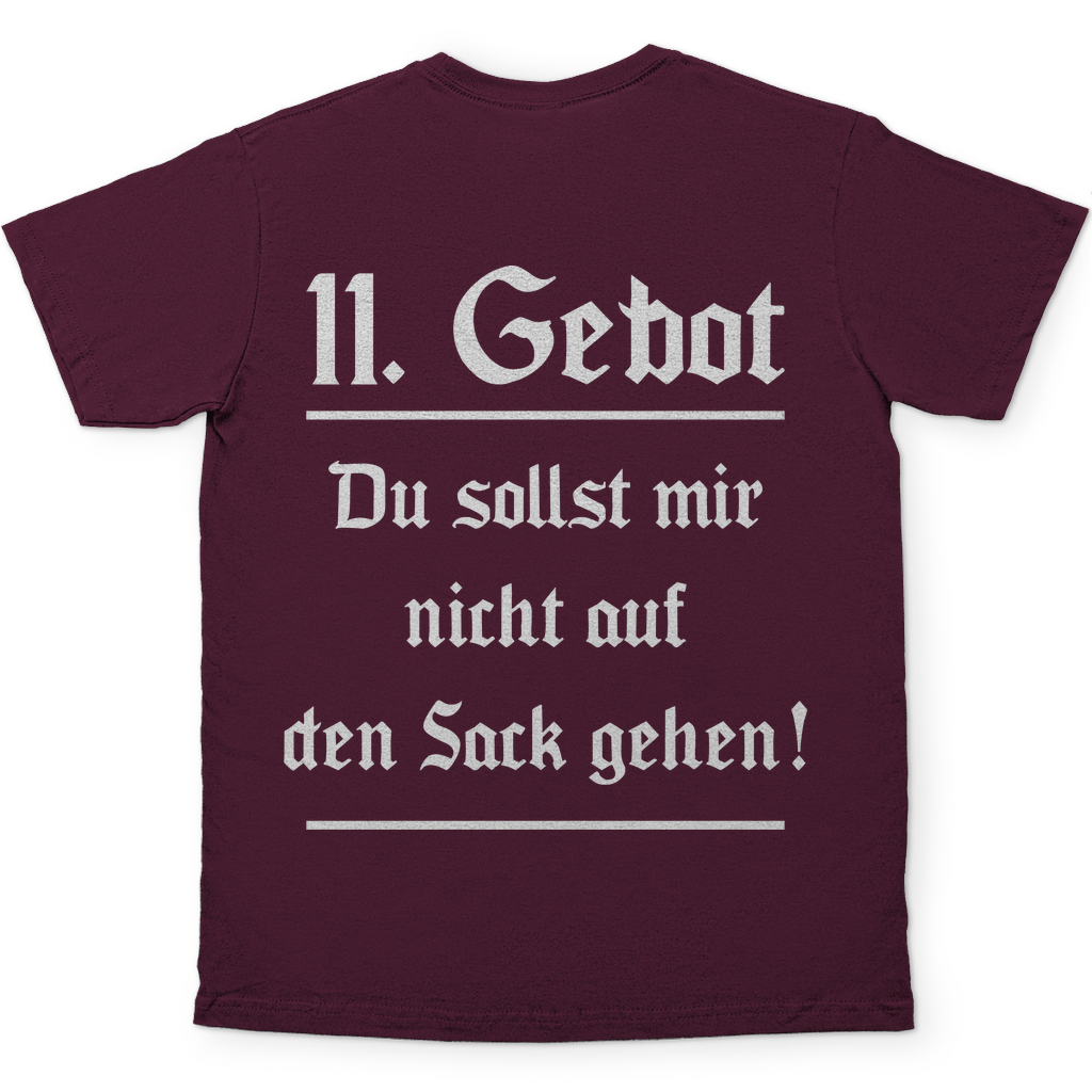 11. Gebot du sollst mir nicht auf den Sack gehen - Herren Shirt Burgundy