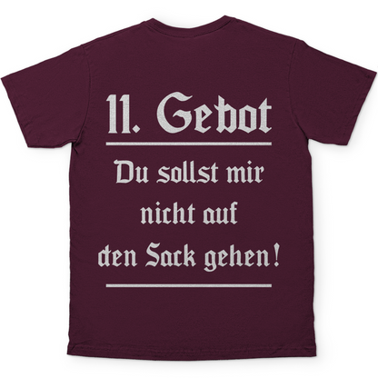 11. Gebot du sollst mir nicht auf den Sack gehen - Herren Shirt Burgundy