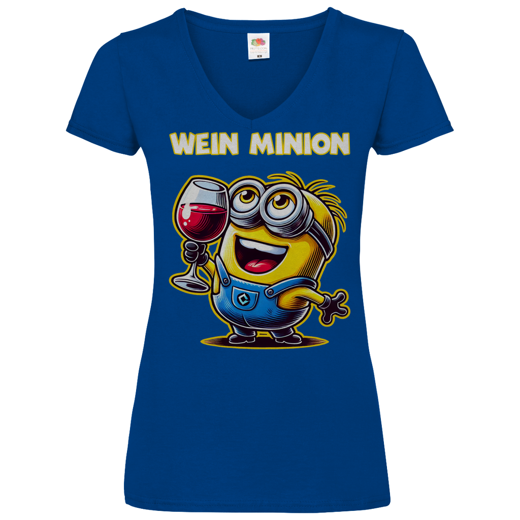 Wein Minion - V-Neck Damenshirt