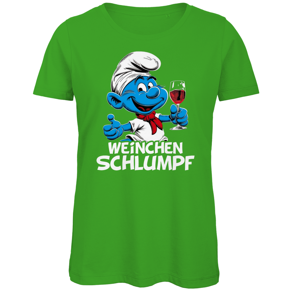 Weinchen Schlumpf Grafik - Damen Premium Bio T-Shirt