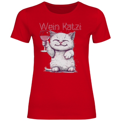 Wein Katzi Katze - Damenshirt Red