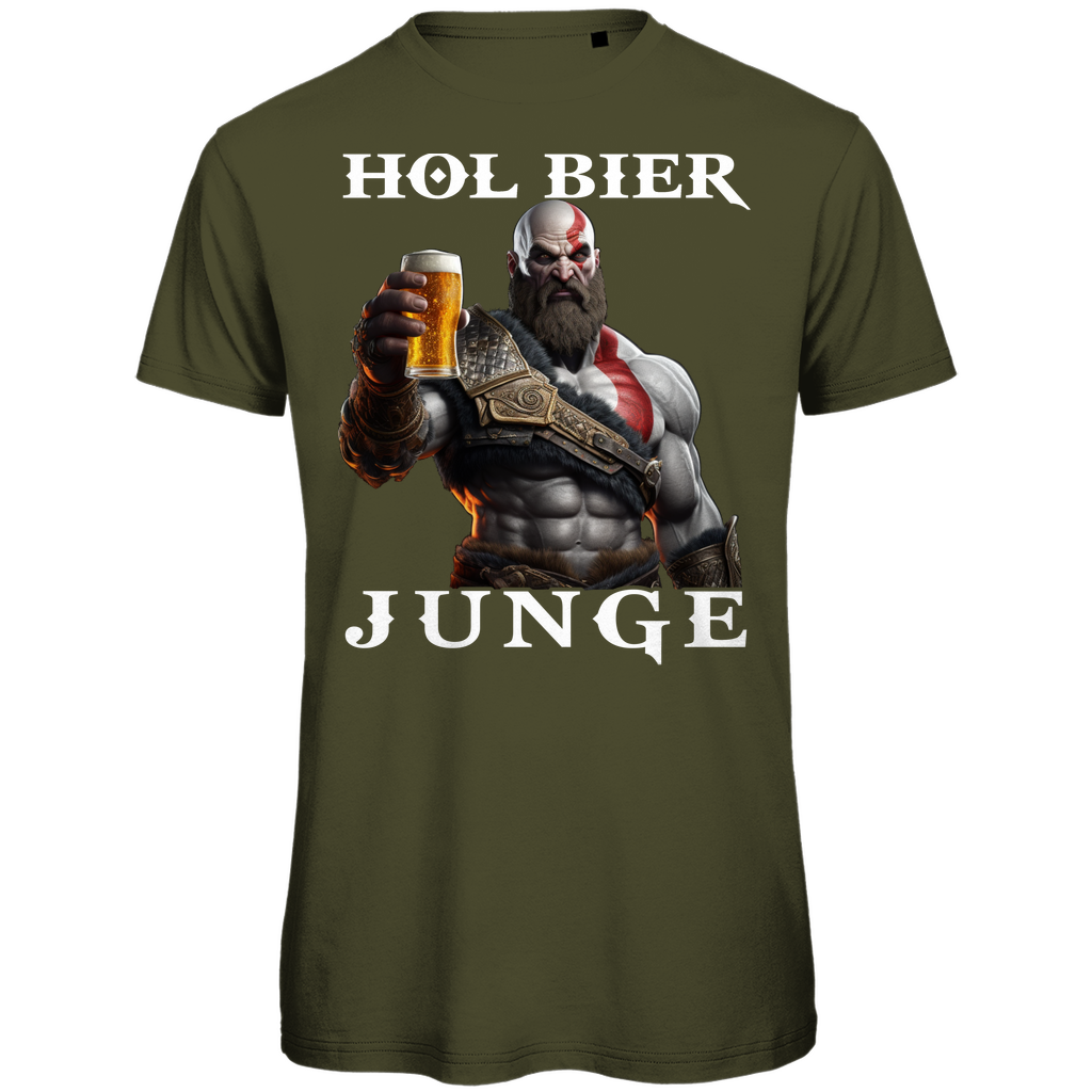 Kratos God of War hol Bier Junge - Herren Premium Bio T-Shirt Khaki