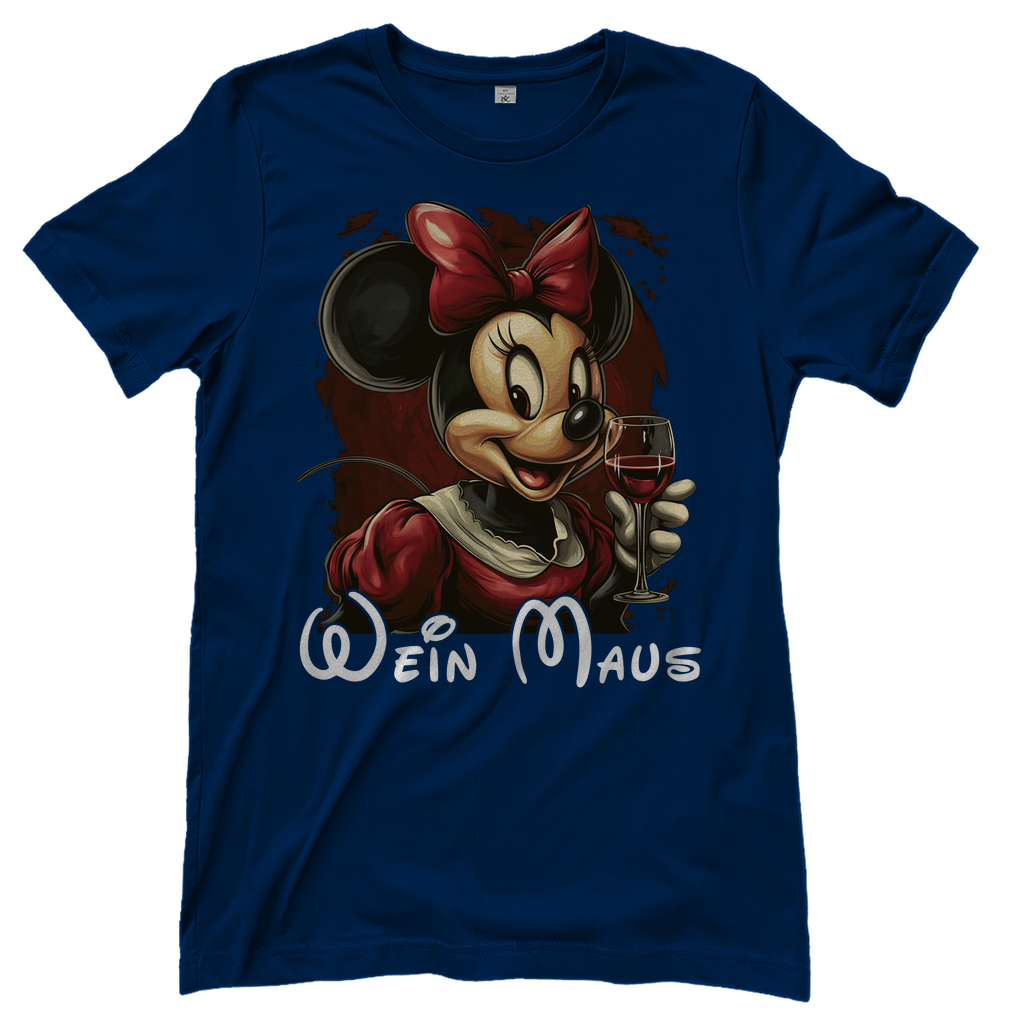 Wein Maus Retro - Damenshirt Navy