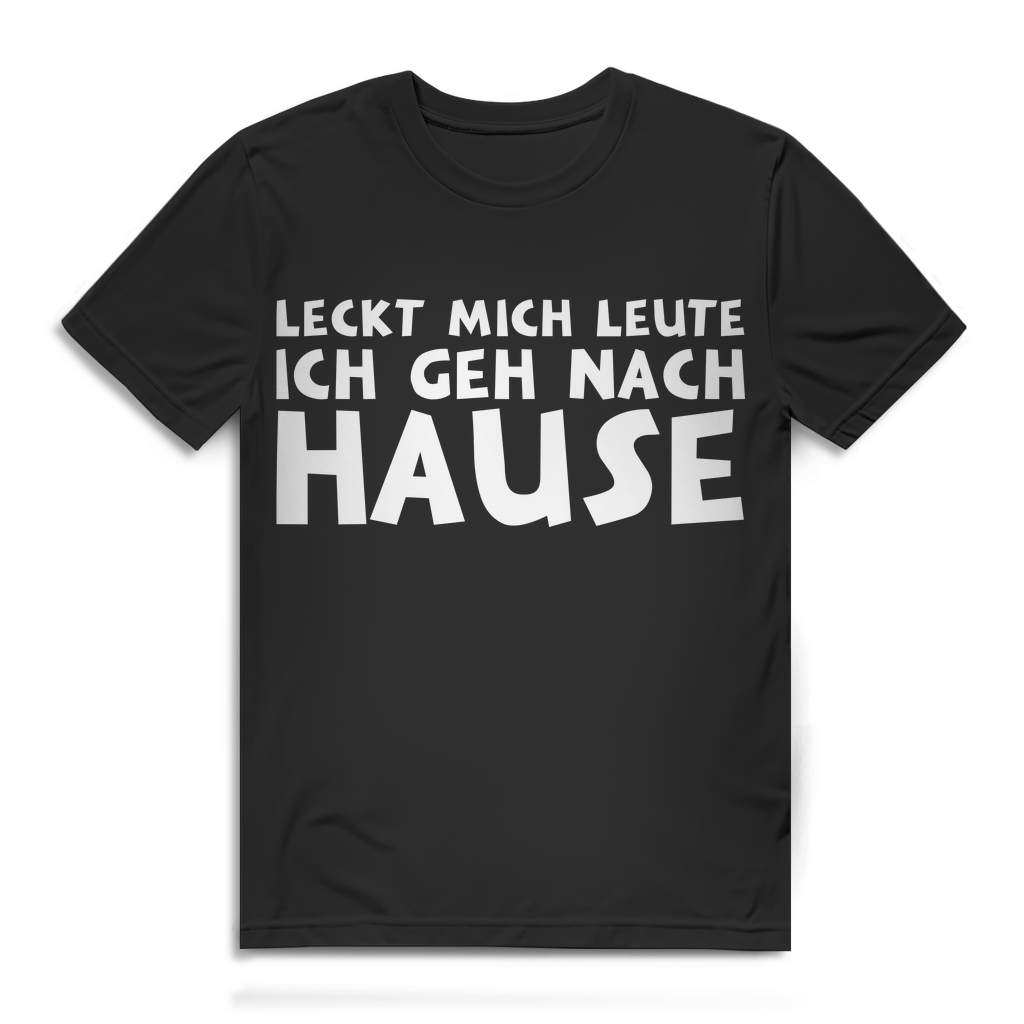 South Park Shirt Männer – Leckt mich Leute ich geh nach Hause Cartman Spruch Black