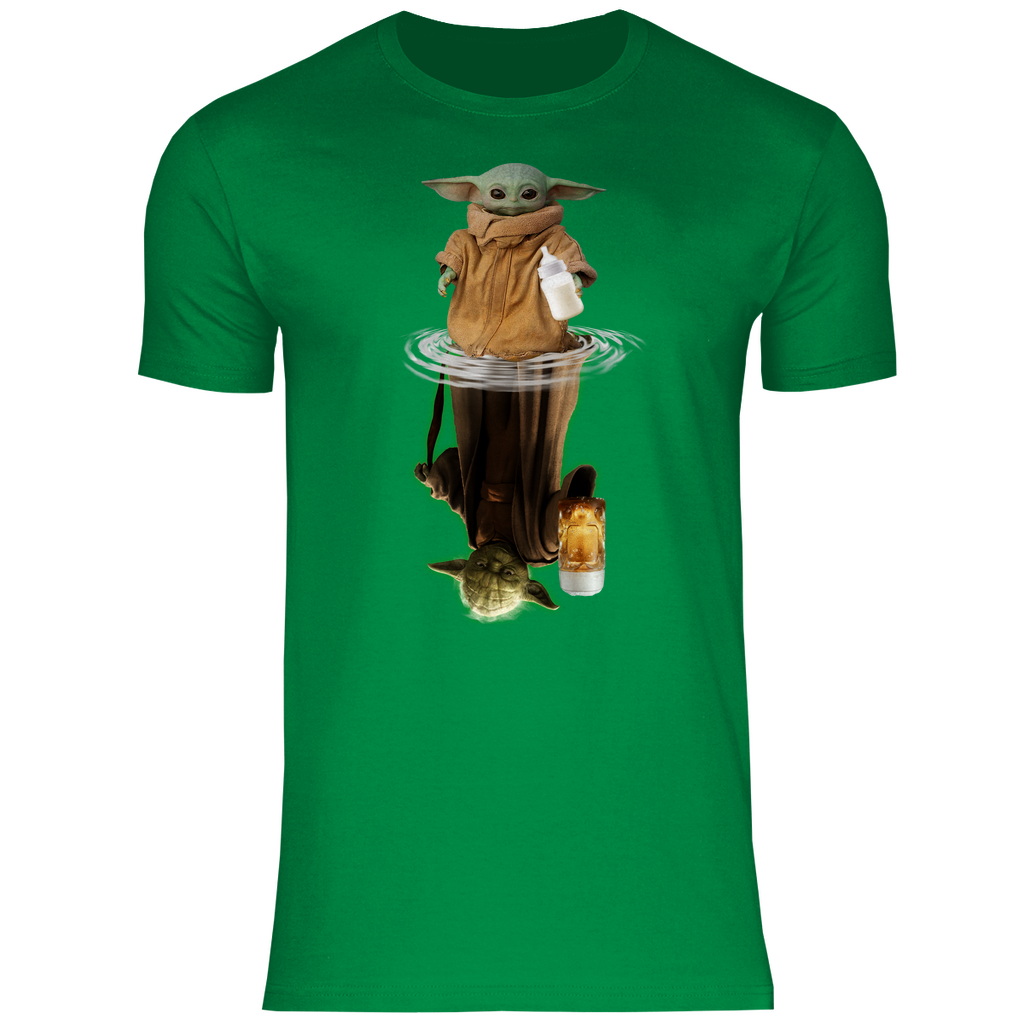 Baby Grogu und Meister Yoda mit Bier - Herren Shirt