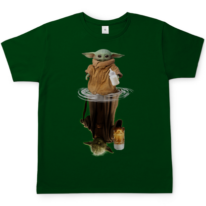 Baby Grogu und Meister Yoda mit Bier - Herren Shirt