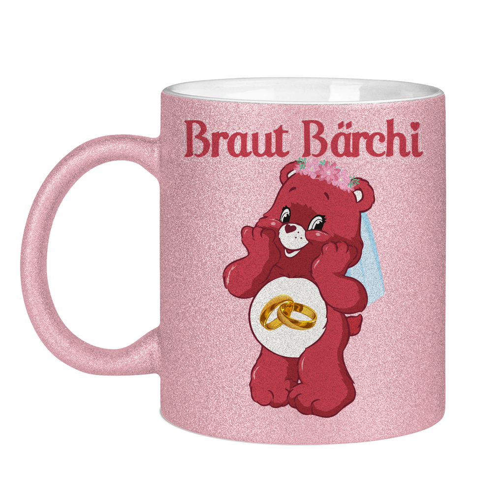 Braut Bärchi - Glücksbärchi - Glitzertasse