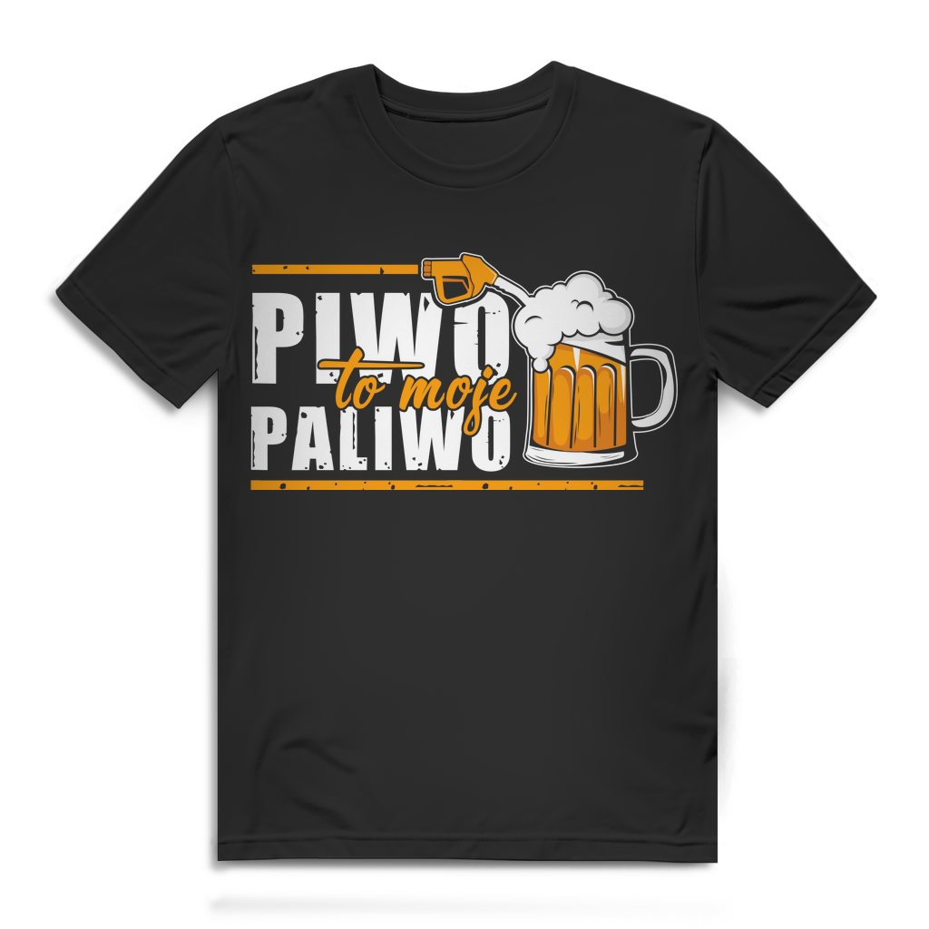 Piwo To Moje Paliwo Herren T-Shirt – Lustiges Bier Shirt Polnisch Spruch Black
