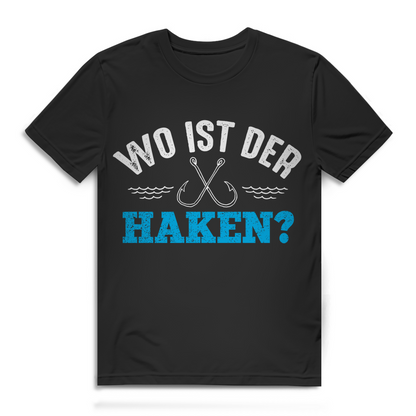 Herren T-Shirt Angeln – Wo ist der Haken? – Lustiges Fischer Funshirt Geschenk
