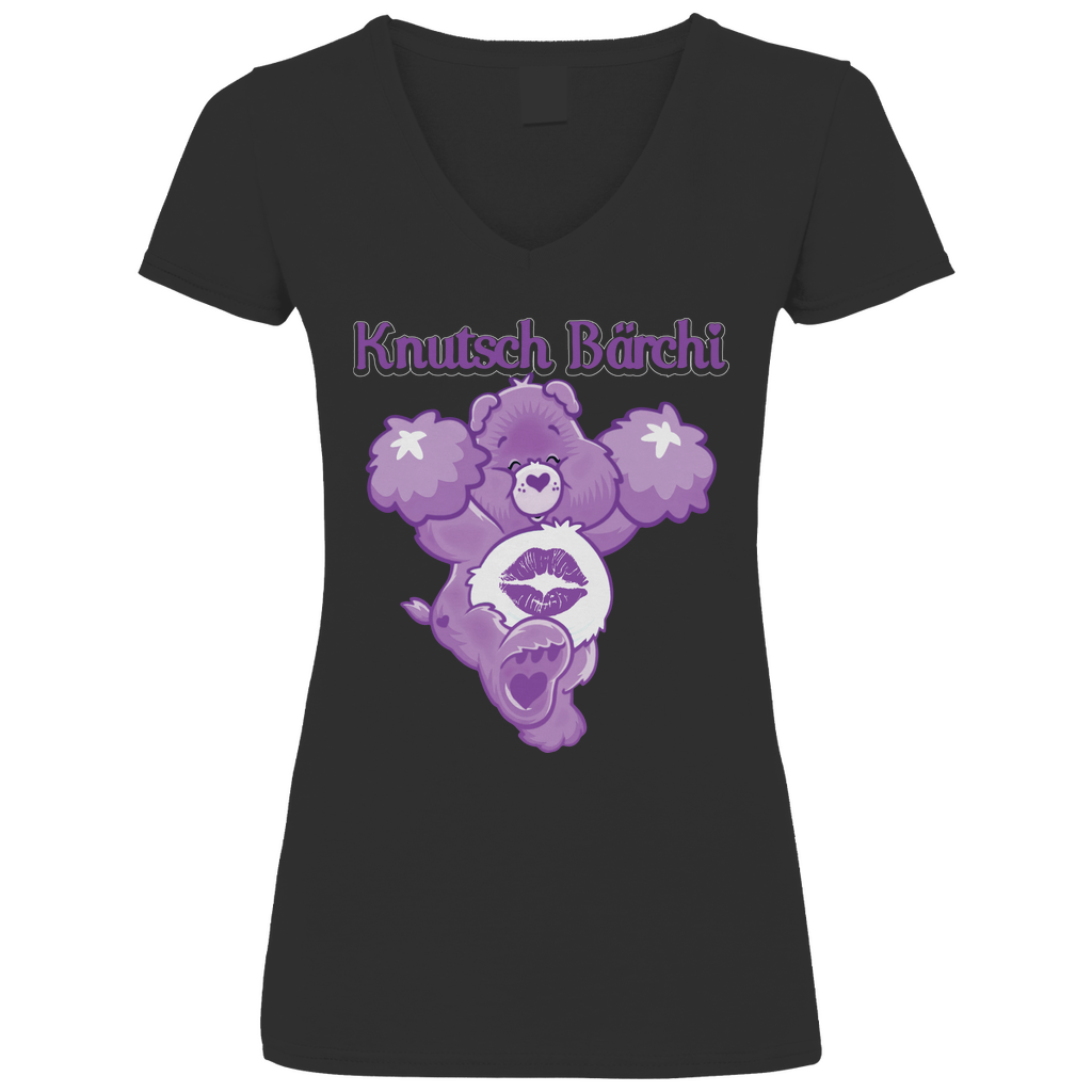 Knutsch Bärchi - Glücksbärchi - V-Neck Damenshirt