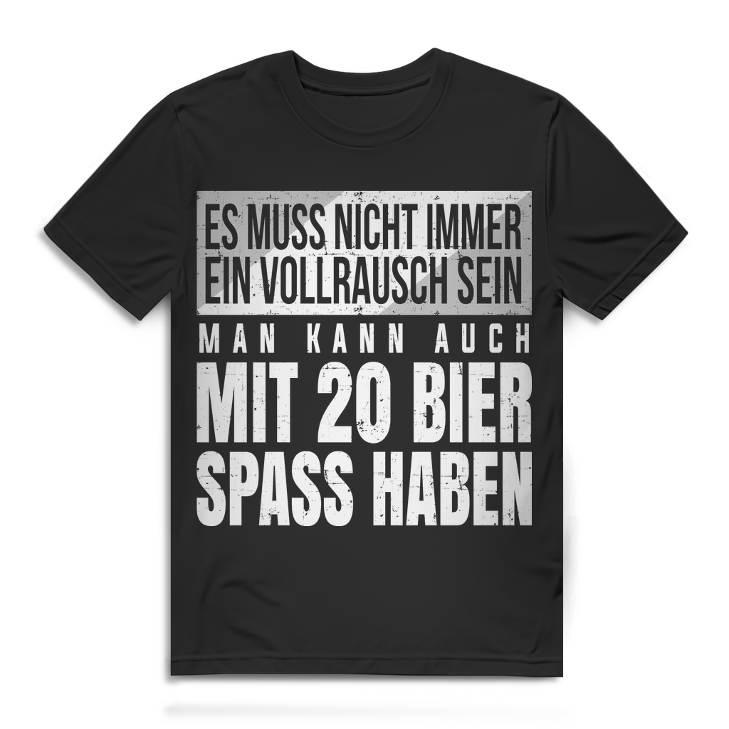 Lustiges Trinker Shirt Männer – Man kann auch mit 20 Bier Spaß haben Geschenk Black