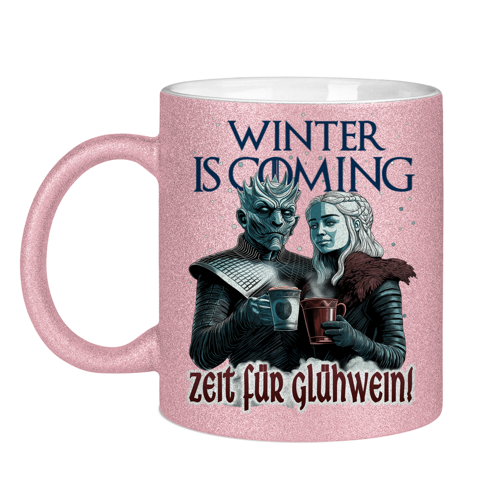 Winter is coming - Zeit für Glühwein - Glitzertasse