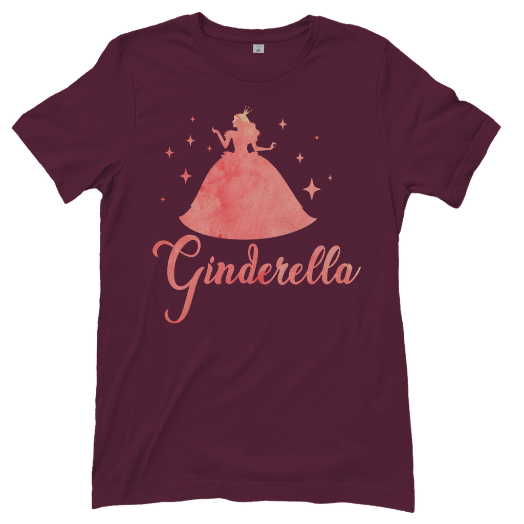 Ginderella - Prinzessin Aquarell - Damenshirt Burgundy