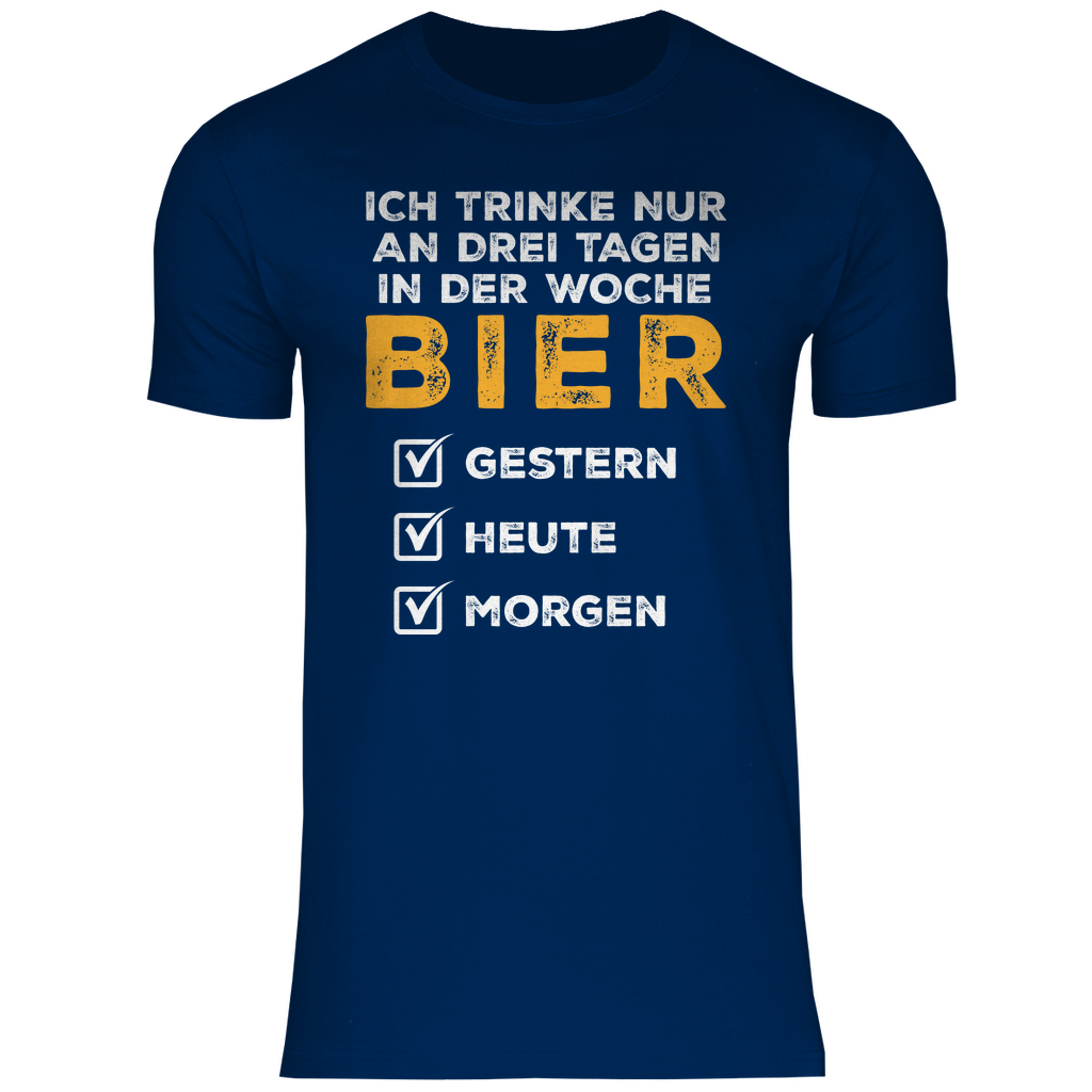 Ich trinke nur an drei Tagen in der Woche Bier - Herren Shirt Navy