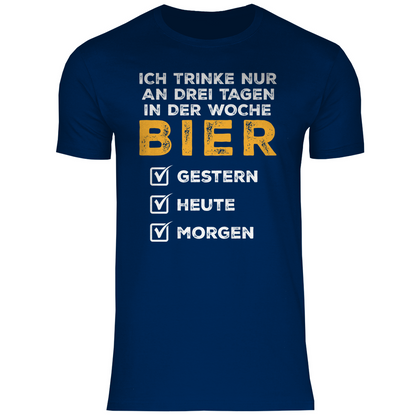 Ich trinke nur an drei Tagen in der Woche Bier - Herren Shirt Navy