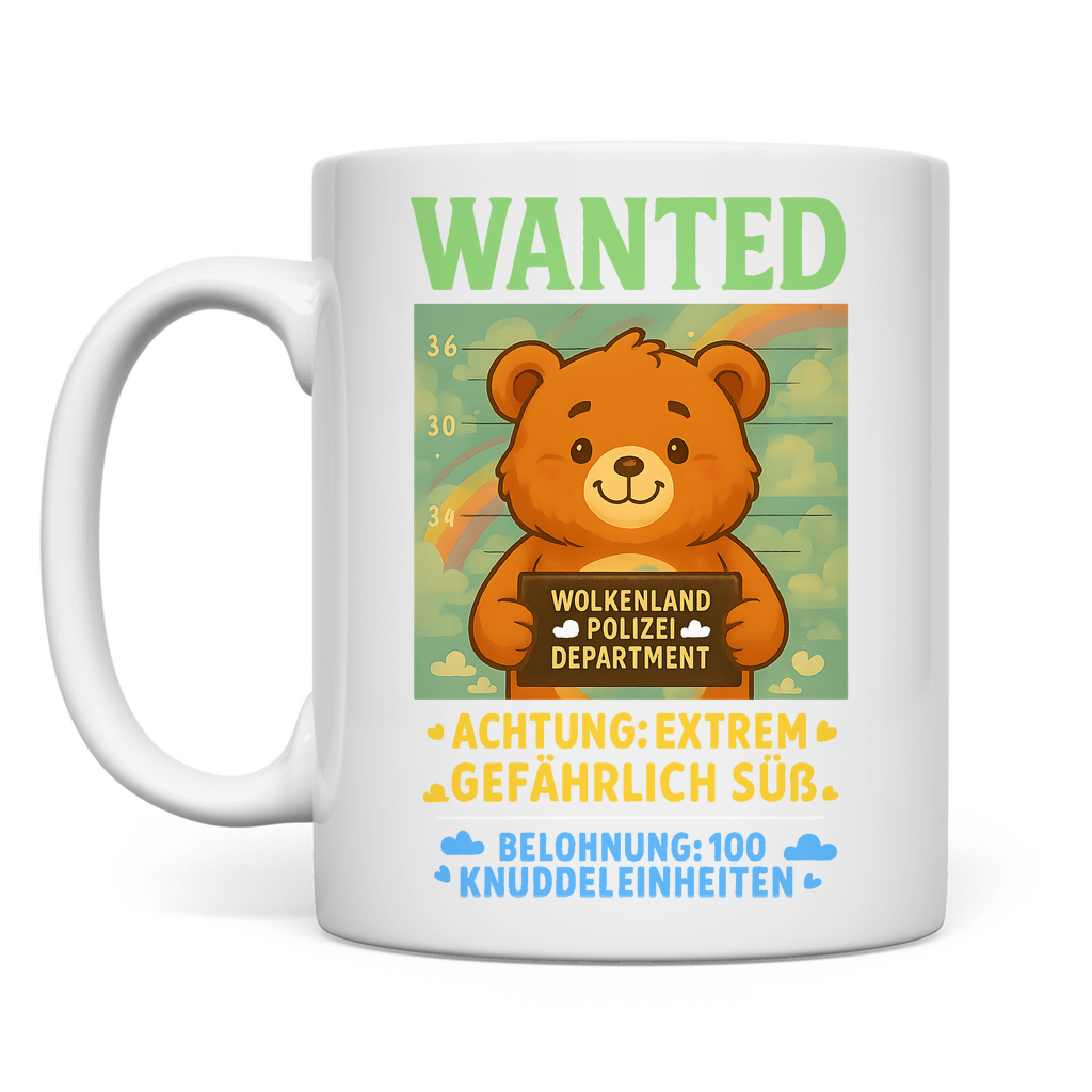 Tasse Wanted Glücksbärchi Wolkenland Extrem Gefährlich Süß