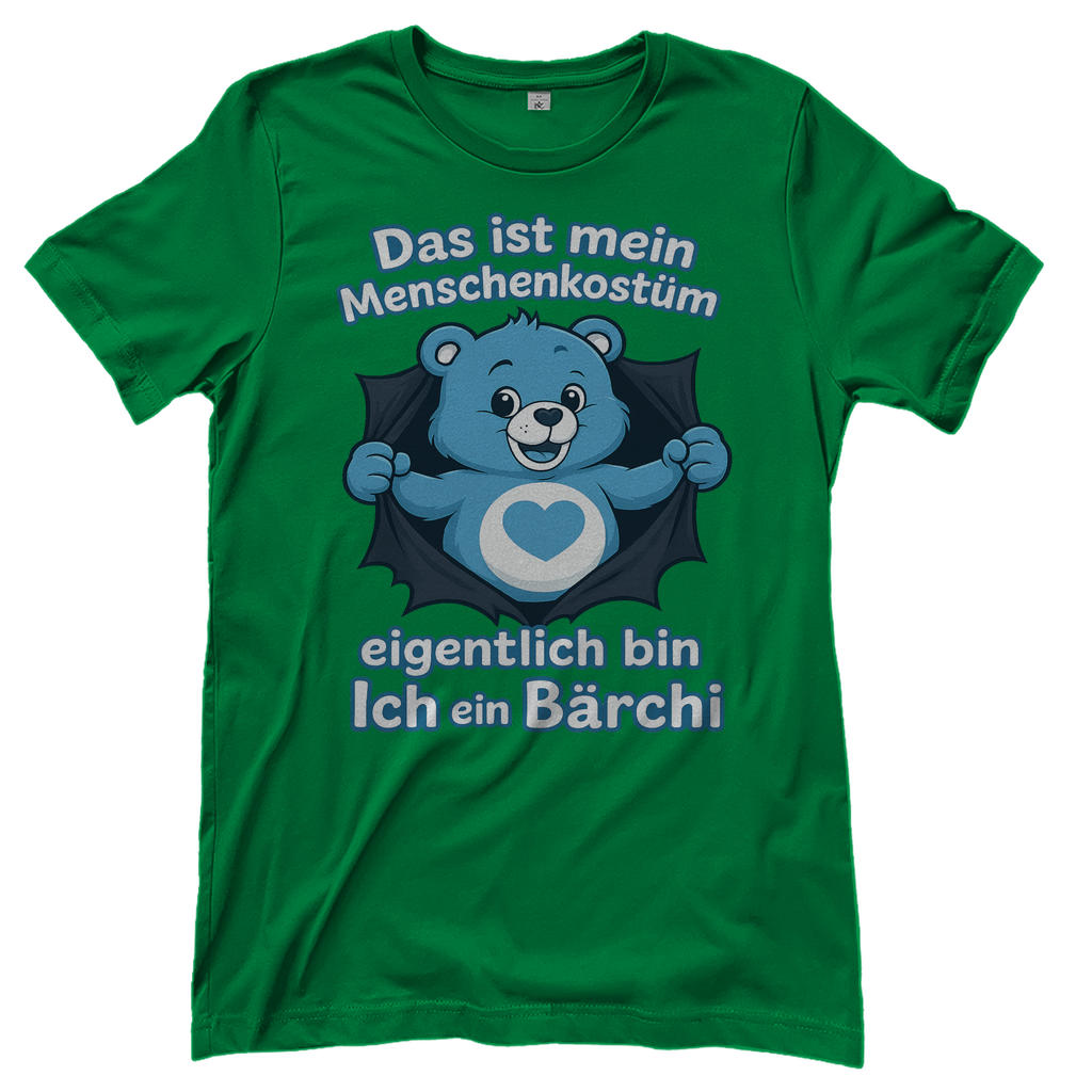 Damen T-Shirt Menschenkostüm eigentlich bin ich ein Bärchi Kelly Green