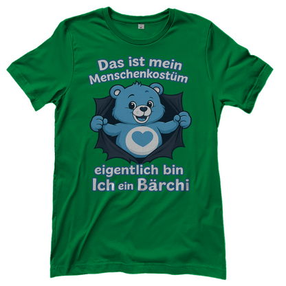 Damen T-Shirt Menschenkostüm eigentlich bin ich ein Bärchi Kelly Green