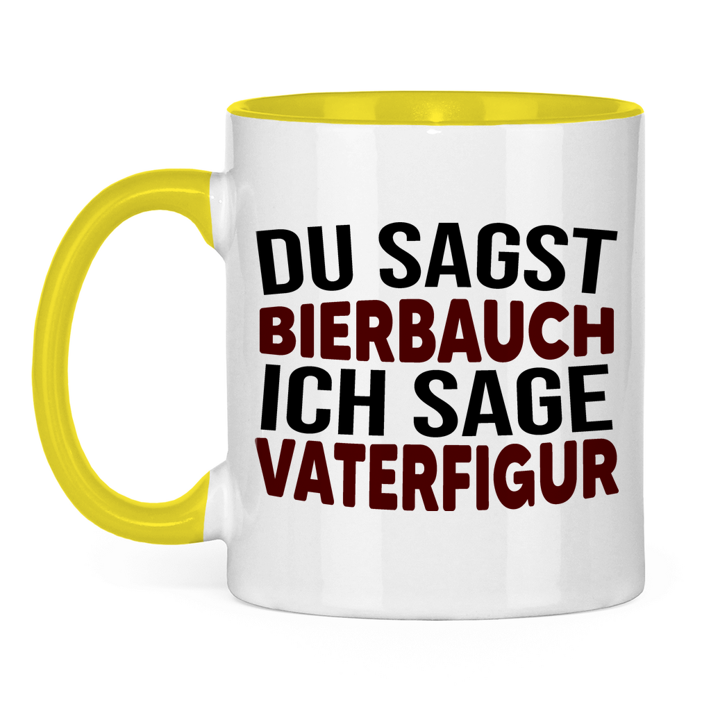 Du sagst Bierbauch ich sage Vaterfigur - Tasse zweifarbig