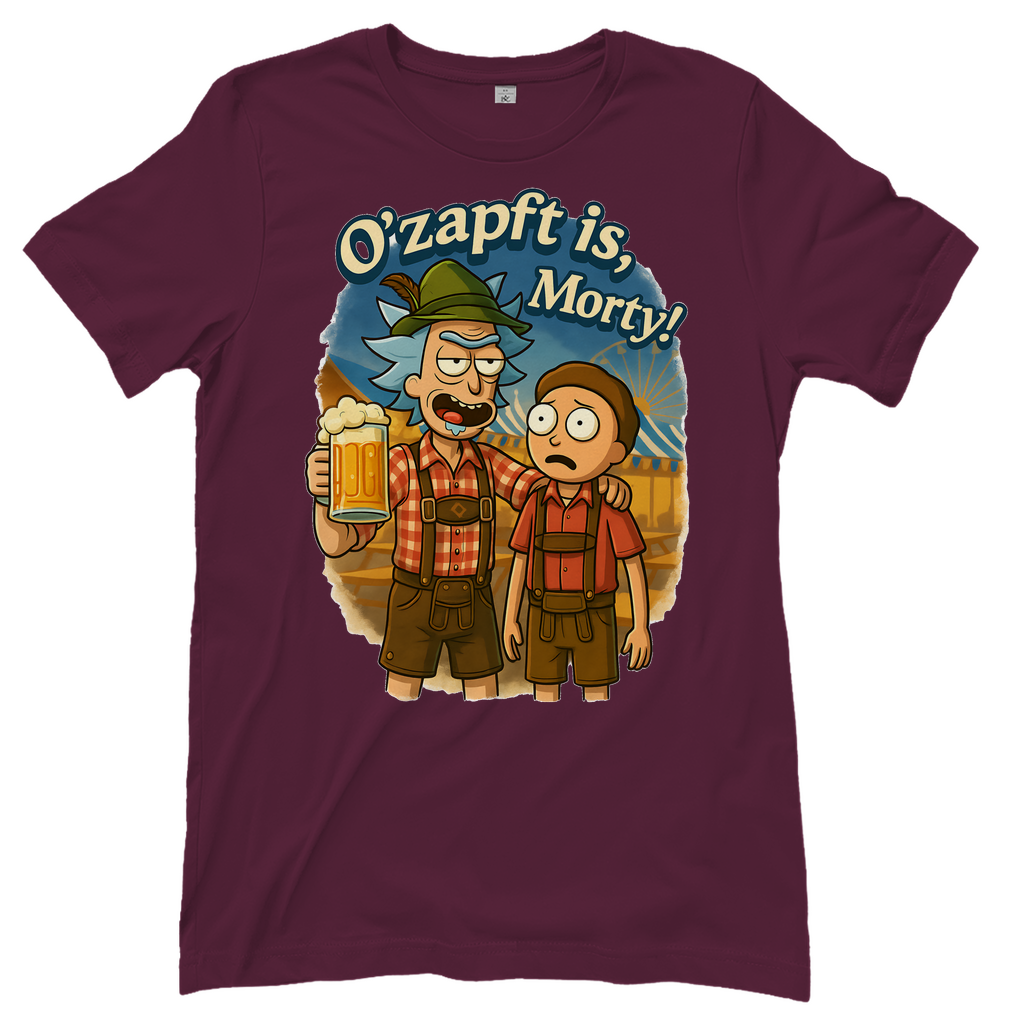 O´Zapft is Morty! Rick &amp; Morty Oktoberfest Bier - Damen T-Shirt Burgundy