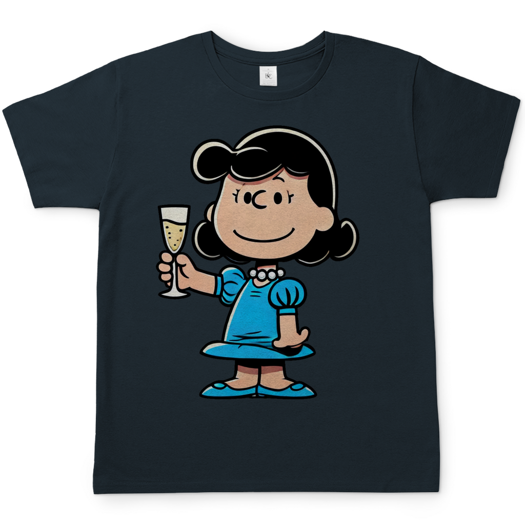 Lucy van Pelt mit Sekt - Die Peanuts - Herren Shirt Dark Grey Solid