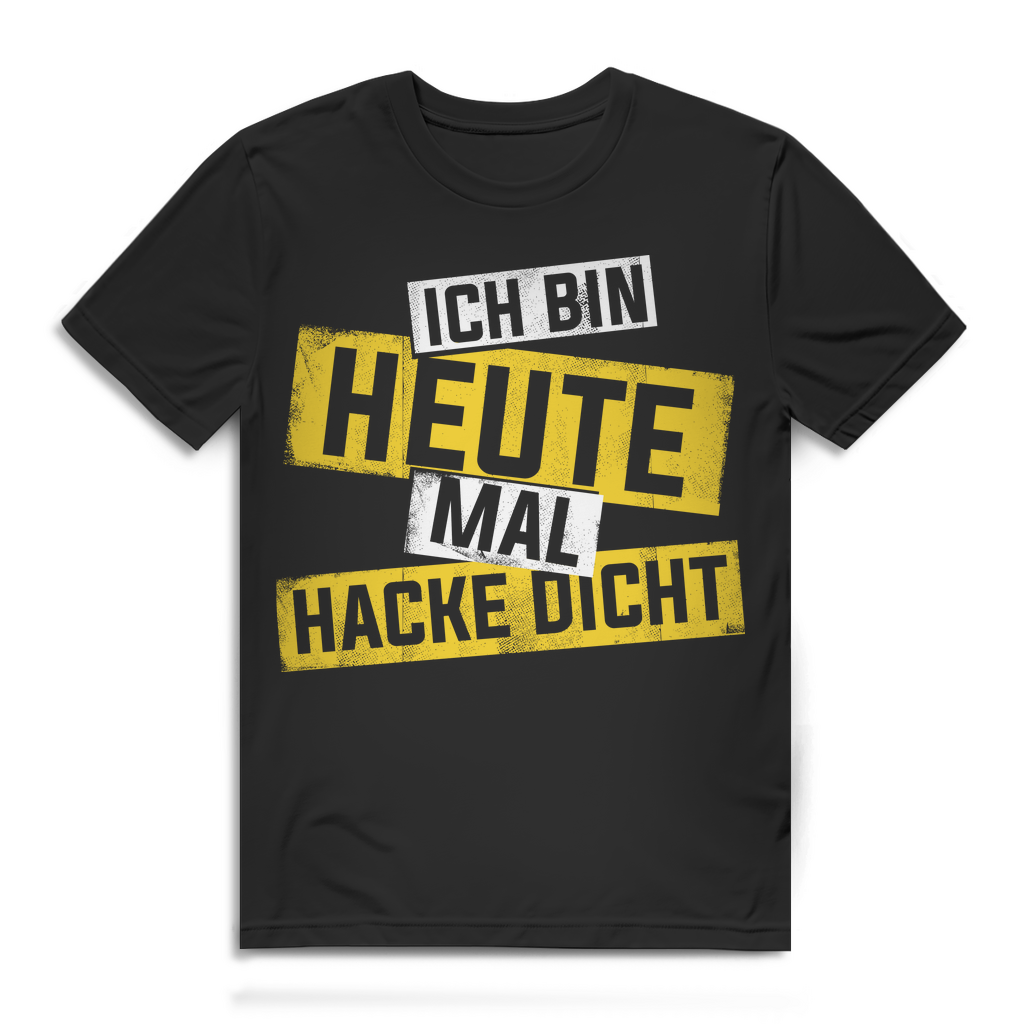 Männer T-Shirt Hacke dicht Spruch Party Festival lustig Bier Humor Geschenk Black
