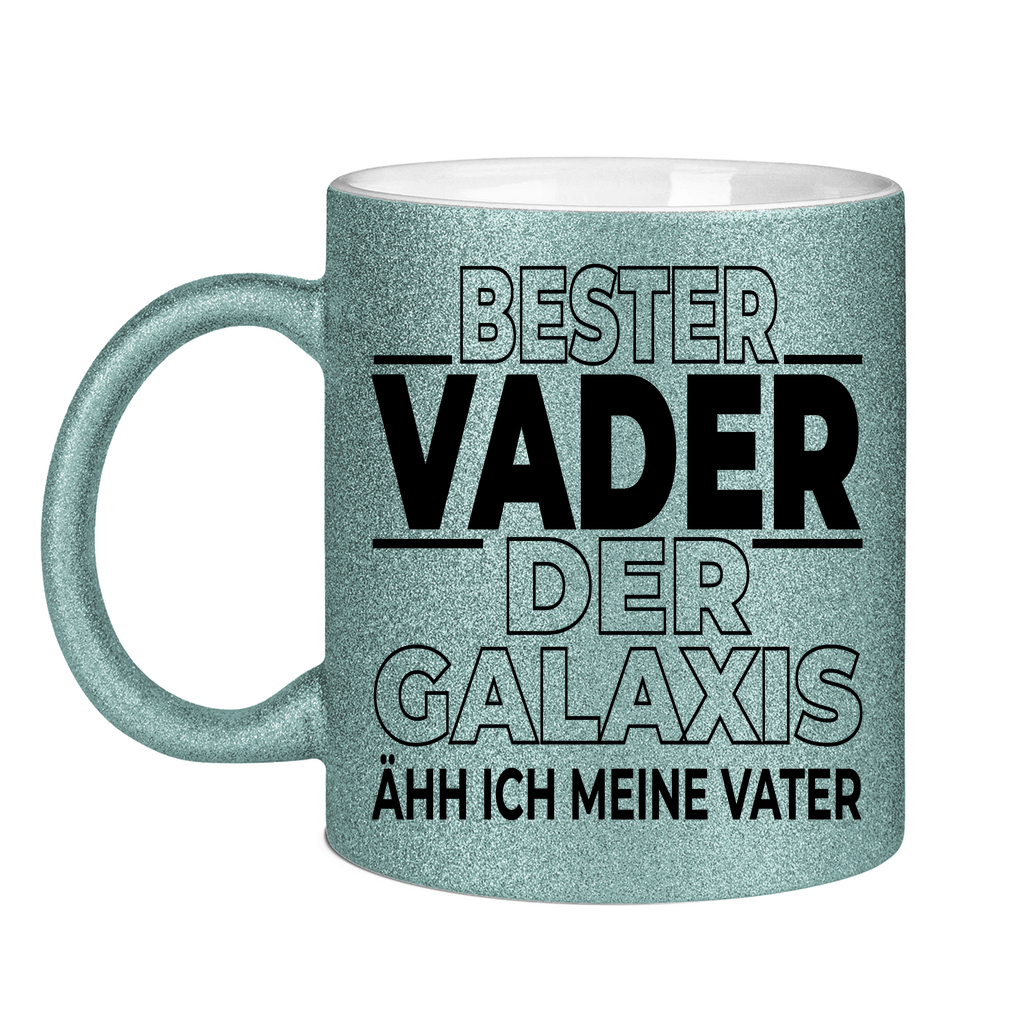 Bester Vader der Galaxis ähh ich meine Vater - Glitzertasse Light Blue Glitter One size