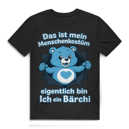 Herren Premium Bio T-Shirt Menschenkostüm eigentlich bin ich ein Bärchi Black