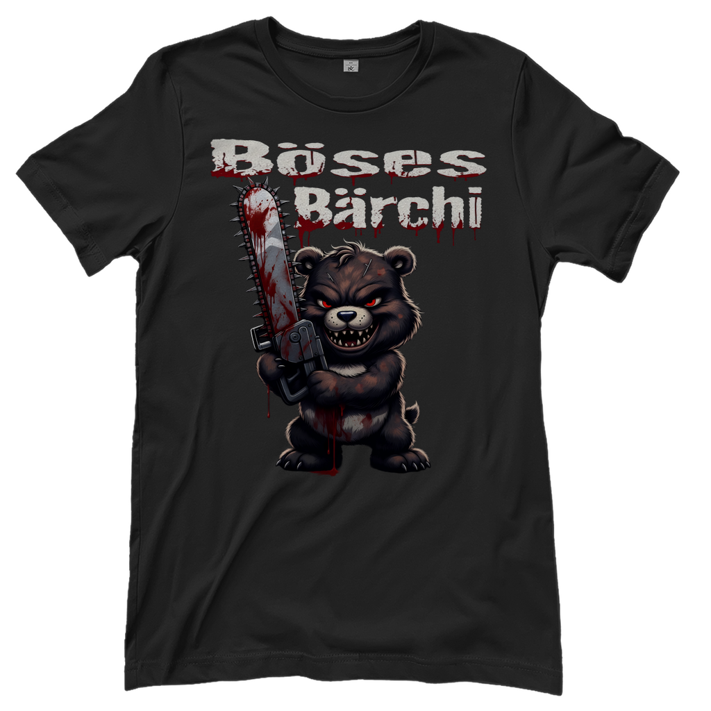 Böses Bärchi Kettensäge Damen T-Shirt Black