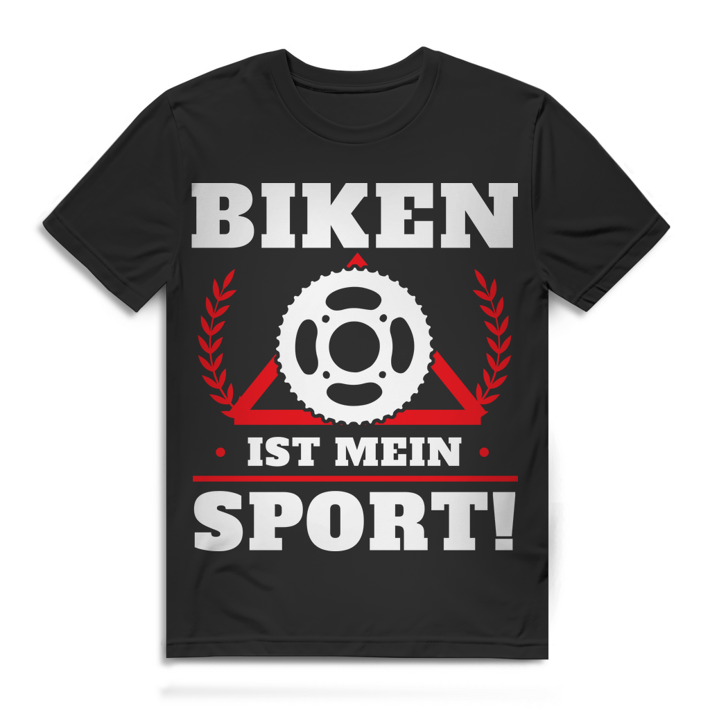 Mountainbike Shirt Herren Biken ist mein Sport – Fahrrad Spruch T-Shirt