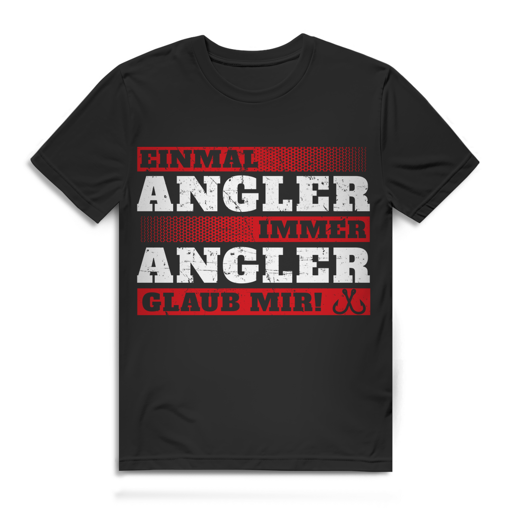 Einmal Angler immer Angler glaub mir! Herren Premium Bio T‑Shirt Petri-Heil Black