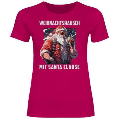 Weihnachtsrausch mit Santa Clause - Damenshirt Sorbet