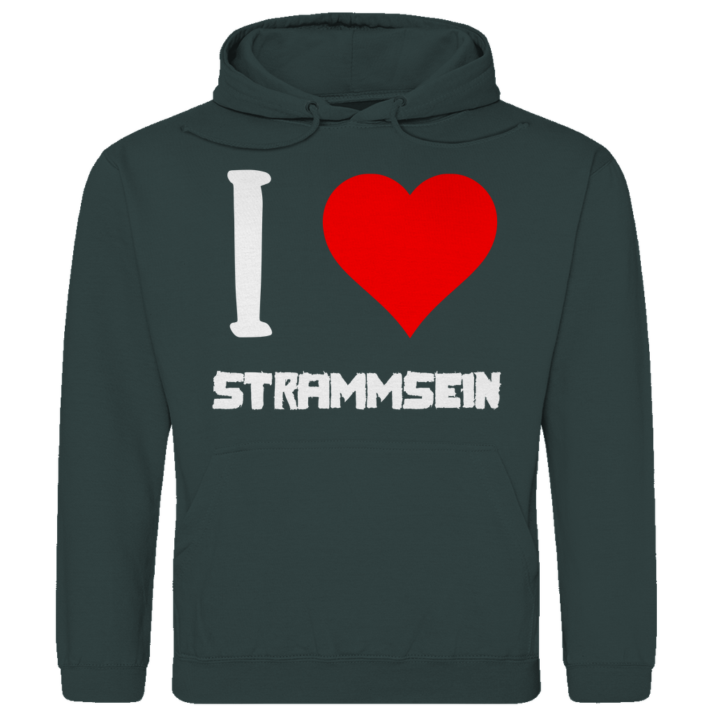 I love Strammsein - Herren Hoodie Charcoal (Heather)