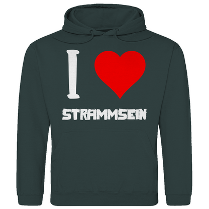 I love Strammsein - Herren Hoodie Charcoal (Heather)