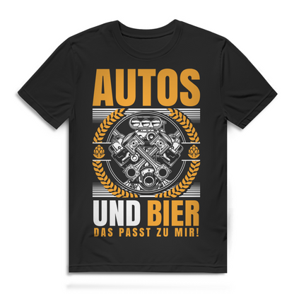 Autos und Bier Shirt Männer – Schrauber Spruch mit Motorblock – Tuning Design