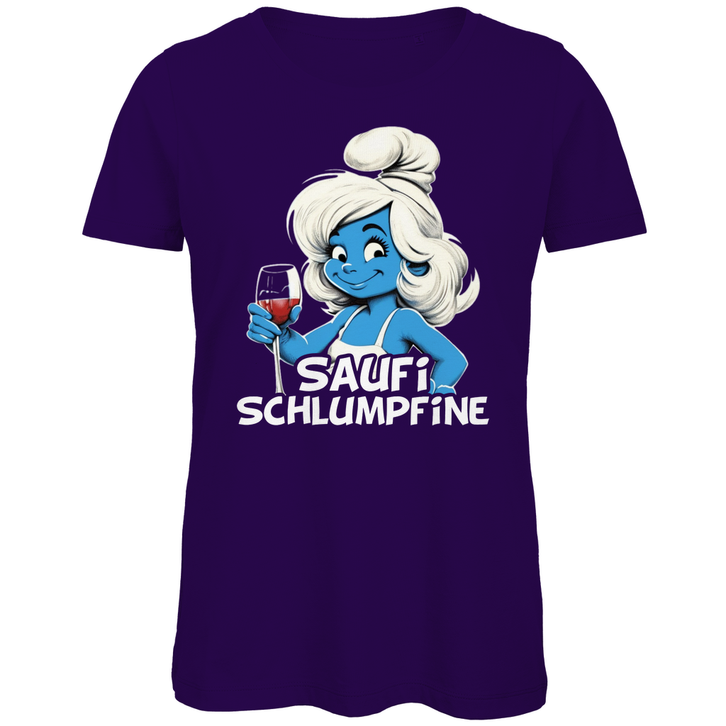 Saufi Schlumpfine Grafik - Damen Premium Bio T-Shirt Urban Purple